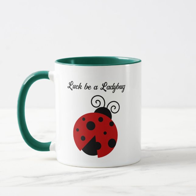 Luck be a Ladybug Cute Cartoon Insect Design Mug (Left)