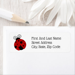 Luck be a Ladybug Cute Cartoon Insect Design Return Address Label