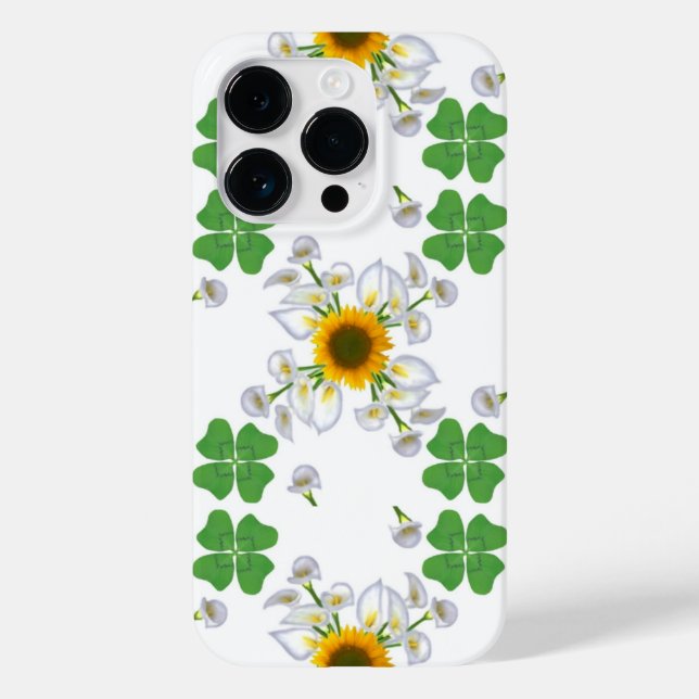 Luck clover  Clover with sunflower and Calla lily Case-Mate iPhone Case (Back)