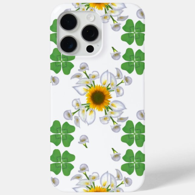 Luck Clover with Sunflower and Calla Lily Case-Mate iPhone Case (Back)