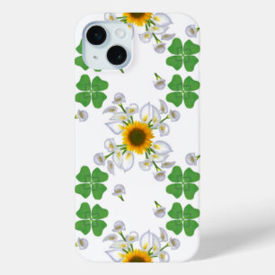 Luck Clover with Sunflower and Calla Lily iPhone 15 Mini Case