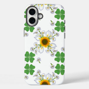 Luck Clover with Sunflower and Calla Lily iPhone 16 Plus Case