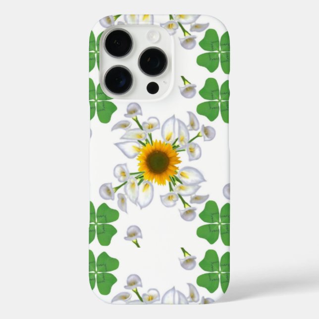 Luck Clover with Sunflower and Calla Lily Case-Mate iPhone Case (Back)