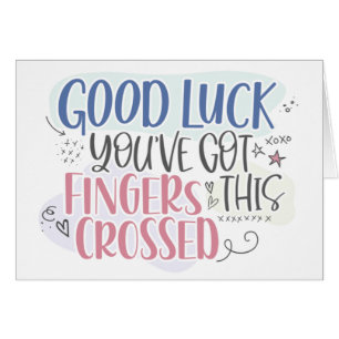 Luck & Fingers Crossed Colourful Good Luck Card