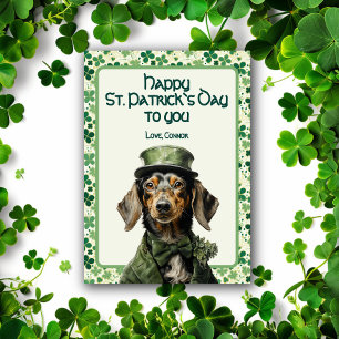 Luck Hound: St. Patrick's Hunting Dog Holiday Card