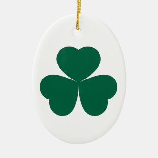 Luck in Every Leaf: 3-Clover leaf Ceramic Ornament