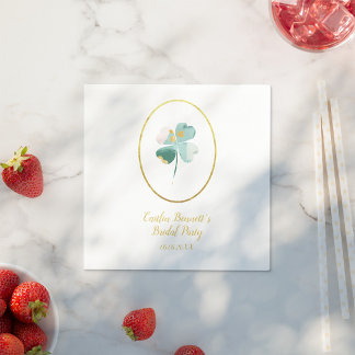 Luck in Love Green St. Patrick's Day Bridal Shower Napkin