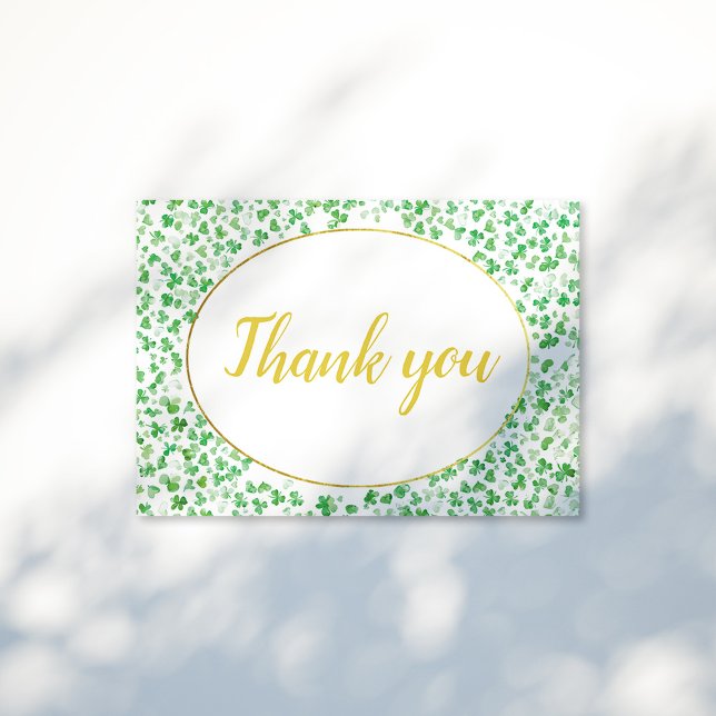 Luck in Love Green St. Patrick's Day Bridal Shower Thank You Card (Creator Uploaded)