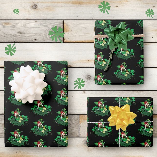 Luck Irish Fairy Green Wrapping Paper Sheet (Creator Uploaded)