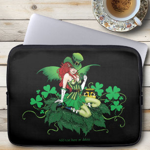Luck Irish Green Fairy Red Hair Shamrock  Laptop Sleeve