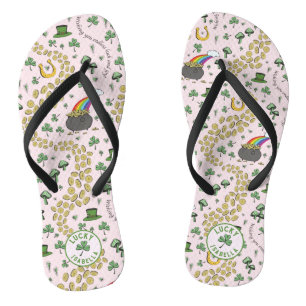 Luck & Joy Shamrock St. Patrick's Day Flip Flops