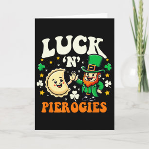 Luck N Pierogies Funny Polish Irish St Patricks Da Card