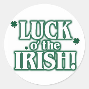 Luck o the irish classic round sticker