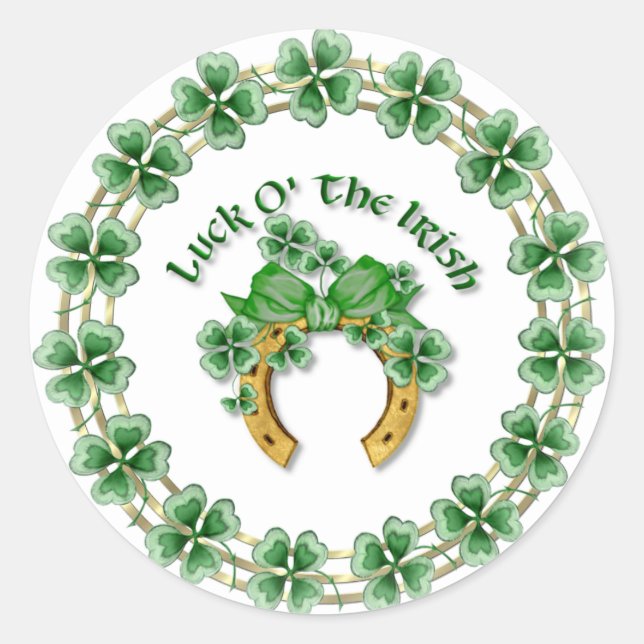 Luck O' The Irish Classic Round Sticker (Front)