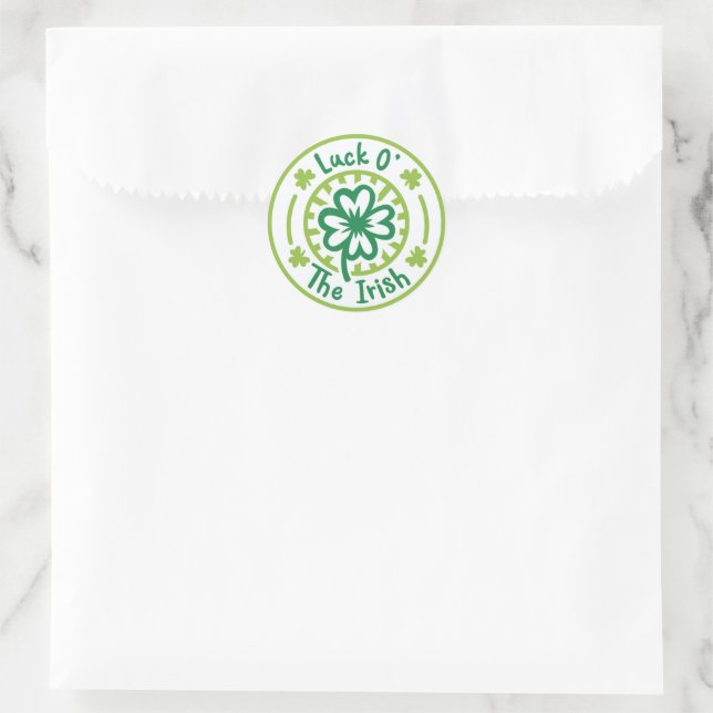 Luck 'O The Irish Classic Round Sticker (Bag)