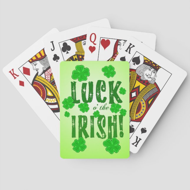 Luck o the Irish Lucky Four Leaf Clovers Cards (Back)