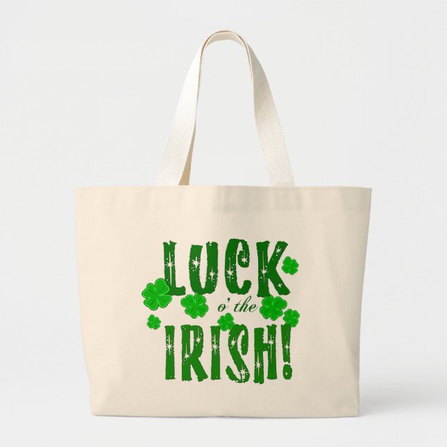 Luck o the Irish Stars Shamrocks Tote (Front)