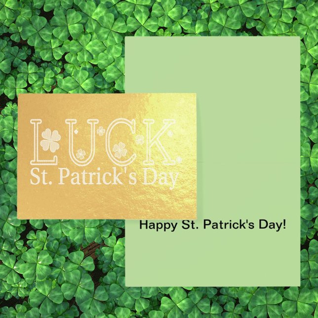 Luck of St Patrick's Day with Shamrocks Holiday Foil Card (Luck of St Patrick's Day with Shamrocks Holiday Foil Card)