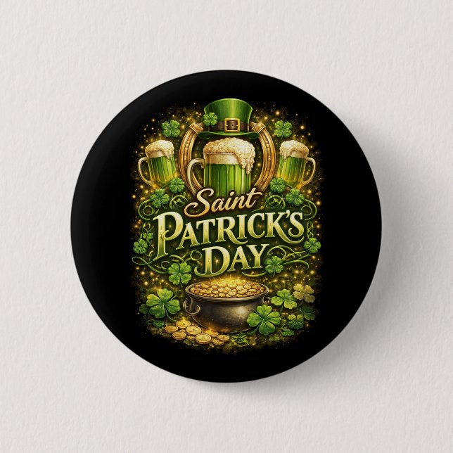 Luck of the Emerald Isle 6 Cm Round Badge (Front)