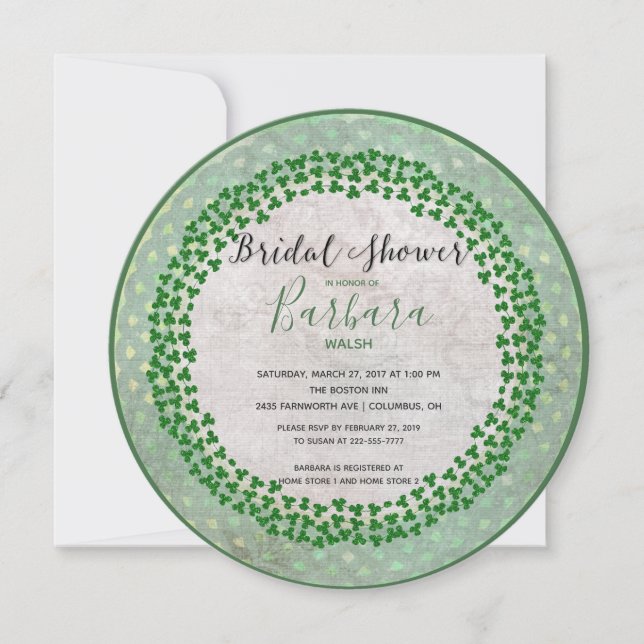 Luck of the Irish Bridal Shower Invitation (Front)
