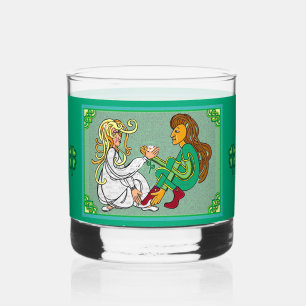 Luck of the Irish Celtic lovers  Whiskey Glass
