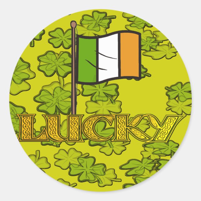 Luck of the Irish Classic Round Sticker (Front)