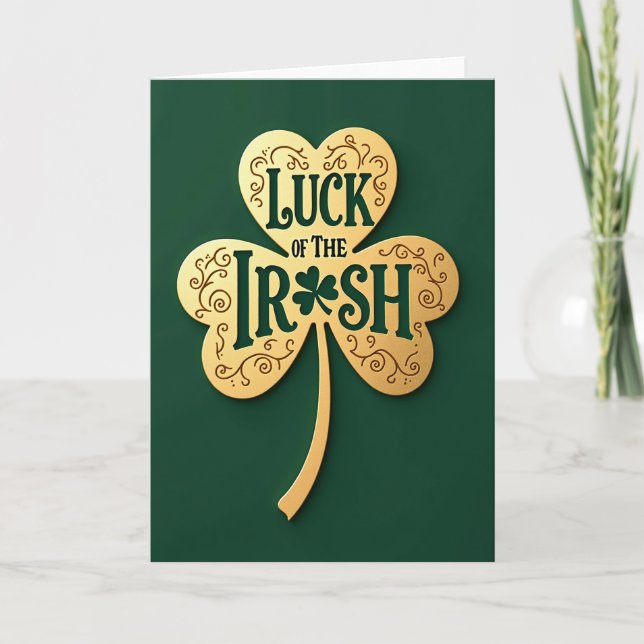 Luck Of The Irish Clover Card (Front)
