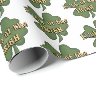 Luck Of The Irish clover party wrap Wrapping Paper