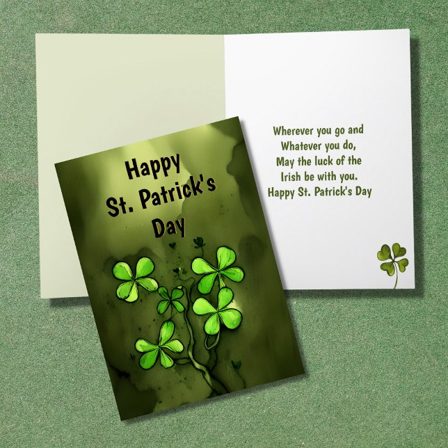 Luck of the Irish Clovers Happy St Patrick's Day Holiday Card (Creator Uploaded)