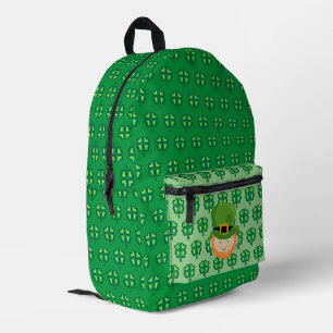 Luck of the Irish leprechaun Printed Backpack