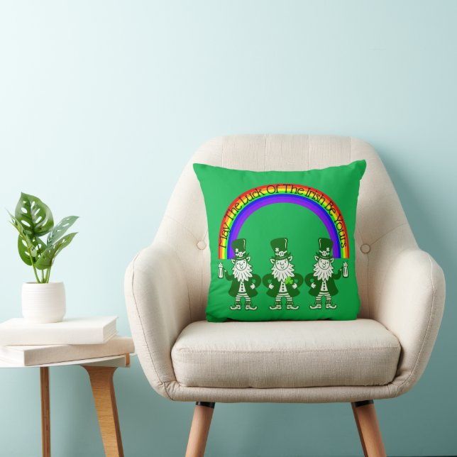 Luck Of The Irish Leprechaun Trio Throw Pillow (Chair)