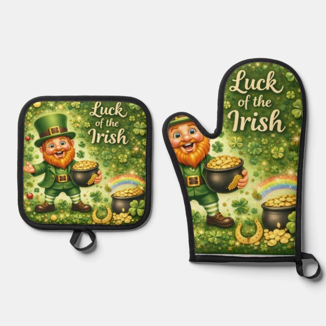 Luck of the Irish Pot Holder Set  (Front)