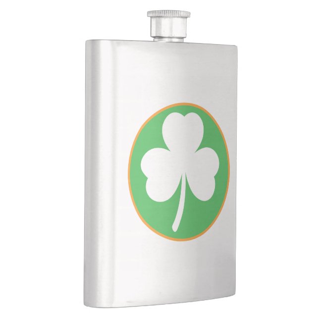 Luck Of The Irish Shamrock  Hip Flask (Right)