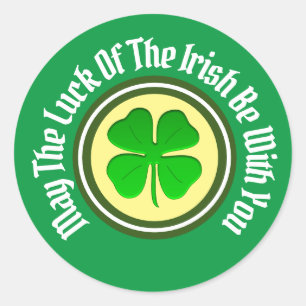 Luck Of The Irish Shamrock Round Sticker