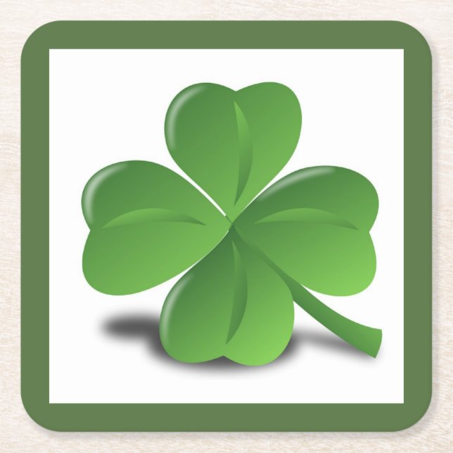 LUCK OF THE IRISH SQUARE PAPER COASTER (Front)