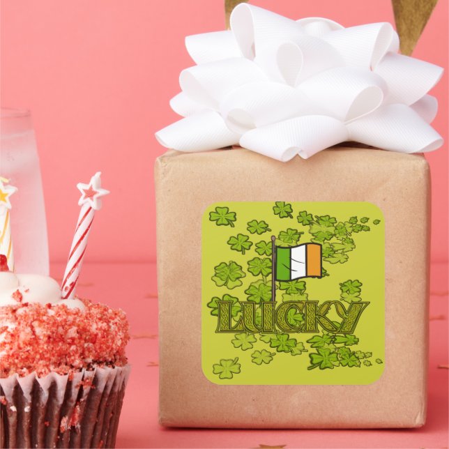 Luck of the Irish Square Sticker (Party)