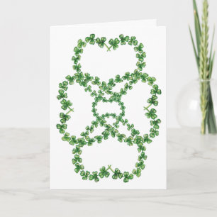 Luck of the Irish, St Patrick's Day, 4 Shamrocks Card