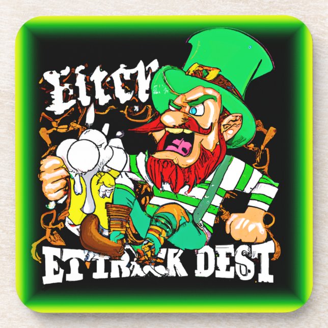 Luck of The Irish St Patricks Day. Buy Now Coaster (Front)