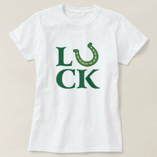Luck of The Irish Tee, Shamrock Lucky Horse Shoe T-Shirt