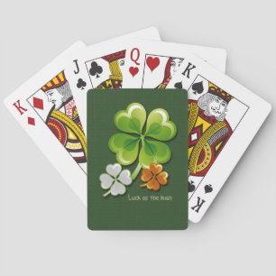 Luck of the Irish. Tricolor Shamrocks Playing Cards