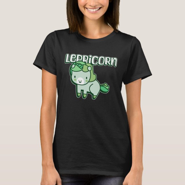 Luck of the Irish Unicorn St. Patrick's Day Lapric T-Shirt (Front)