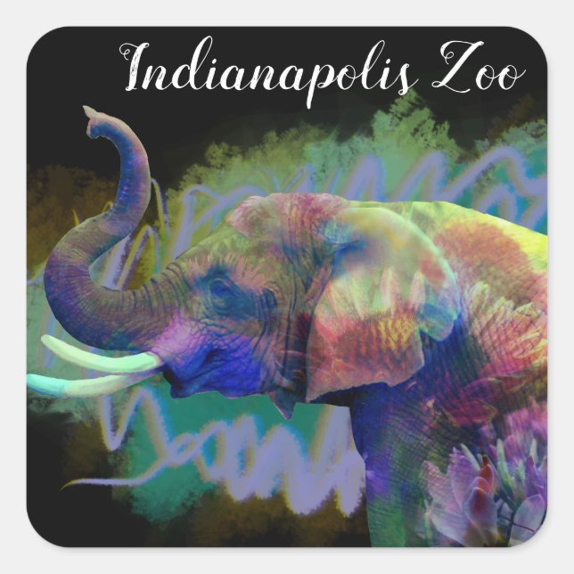 Luck of the Nose Elephant Square Sticker (Front)