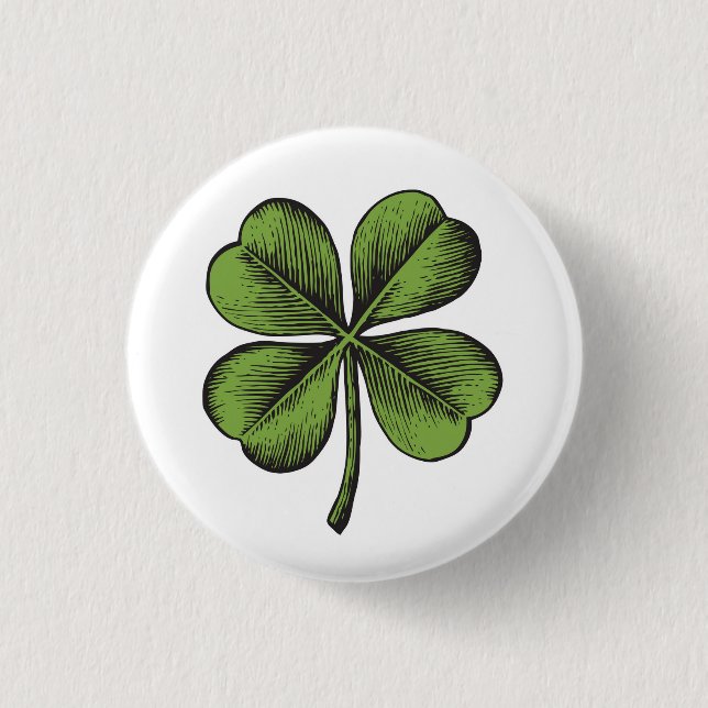 Luck Shamrock 3 Cm Round Badge (Front)
