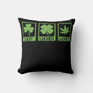 Luckier Luckiest ST PATRICKS DAY Weed Canabis Cushion