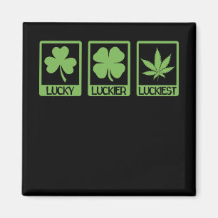Luckier Luckiest ST PATRICKS DAY Weed Canabis Magnet