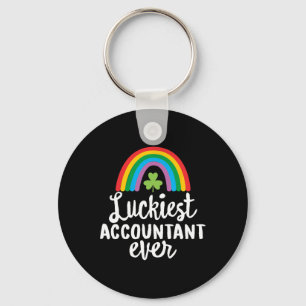 Luckiest Accountant Ever St Patrick Day Shamrocks  Key Ring