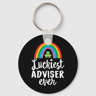 Luckiest Adviser Ever St Patrick Day Shamrocks  Key Ring