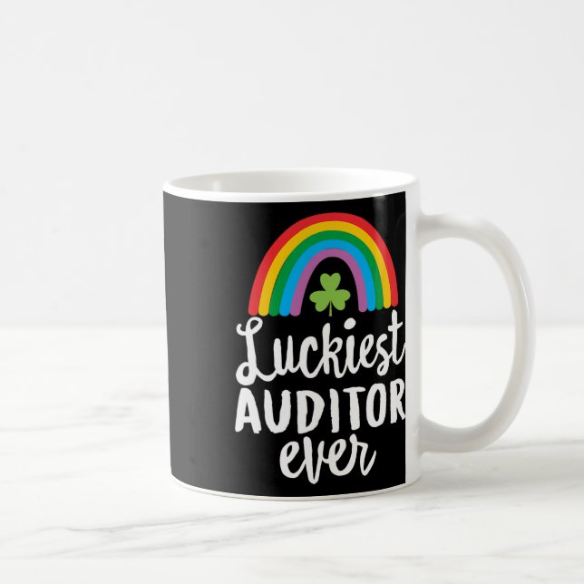 Luckiest Auditor Ever St Patrick Day Shamrocks  Coffee Mug (Right)