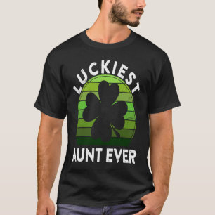 Luckiest Aunt Ever  Shamrock Sunset St Patricks Da T-Shirt