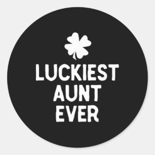 Luckiest Aunt Ever St. Patrick's Day Funny Irish Classic Round Sticker